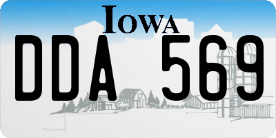 IA license plate DDA569