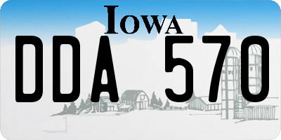 IA license plate DDA570