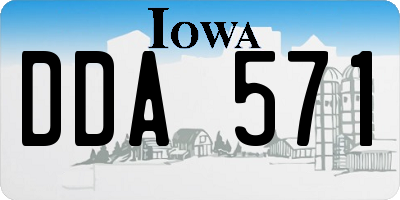 IA license plate DDA571