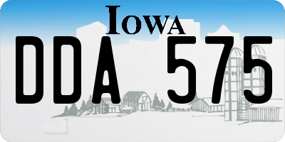 IA license plate DDA575