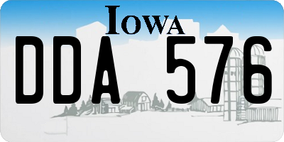 IA license plate DDA576