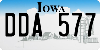 IA license plate DDA577