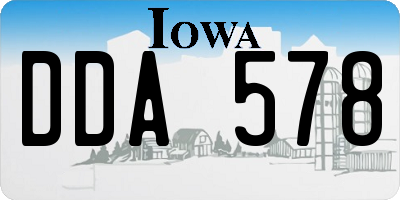 IA license plate DDA578