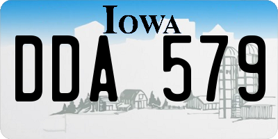 IA license plate DDA579