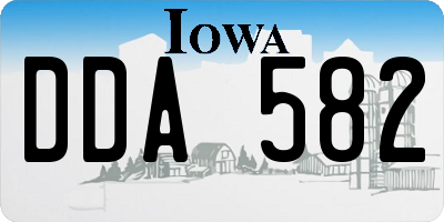 IA license plate DDA582