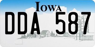 IA license plate DDA587