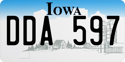 IA license plate DDA597