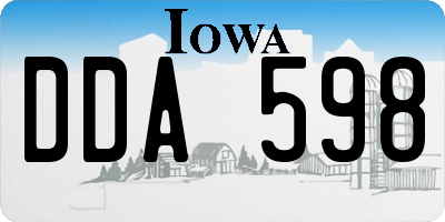 IA license plate DDA598
