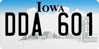 IA license plate DDA601