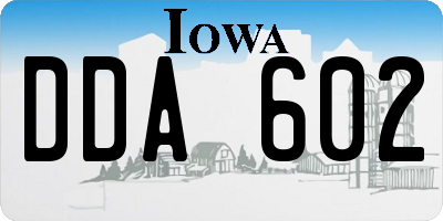 IA license plate DDA602