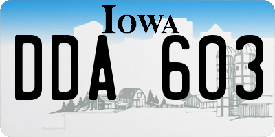 IA license plate DDA603
