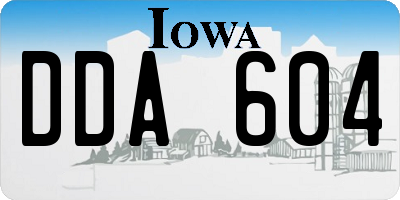 IA license plate DDA604