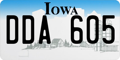 IA license plate DDA605