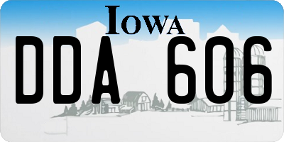IA license plate DDA606