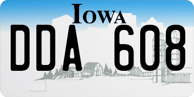 IA license plate DDA608