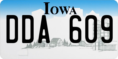 IA license plate DDA609
