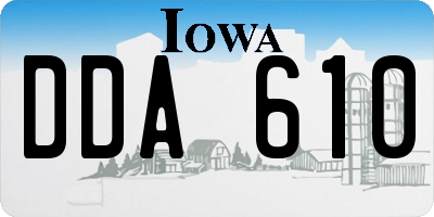 IA license plate DDA610