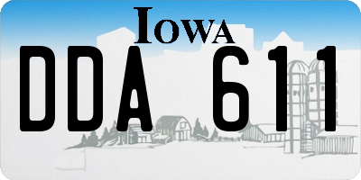 IA license plate DDA611