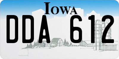 IA license plate DDA612