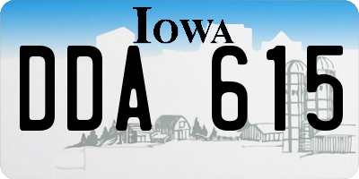IA license plate DDA615