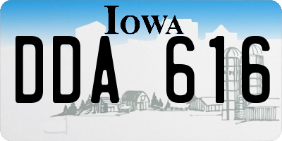 IA license plate DDA616