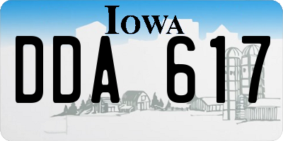 IA license plate DDA617