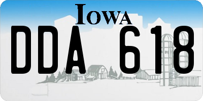 IA license plate DDA618