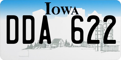IA license plate DDA622