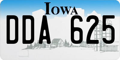 IA license plate DDA625