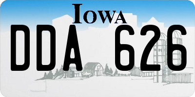 IA license plate DDA626