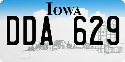 IA license plate DDA629