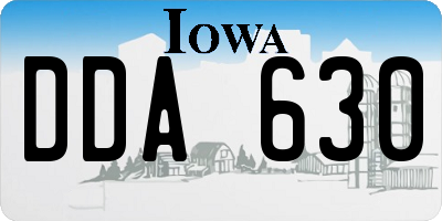 IA license plate DDA630