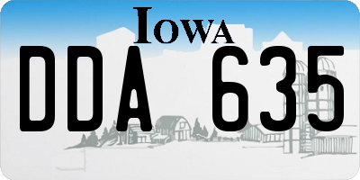 IA license plate DDA635