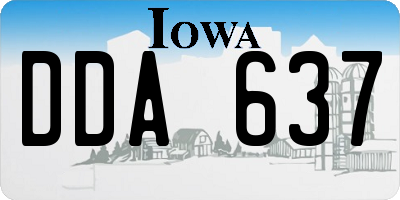 IA license plate DDA637