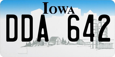 IA license plate DDA642