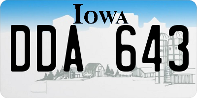 IA license plate DDA643