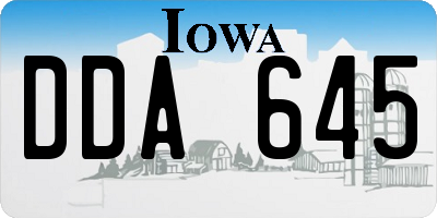 IA license plate DDA645