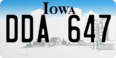 IA license plate DDA647
