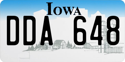 IA license plate DDA648
