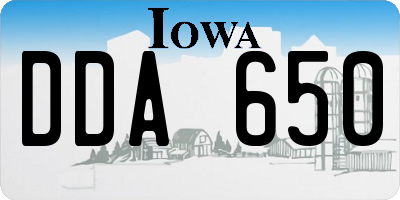 IA license plate DDA650