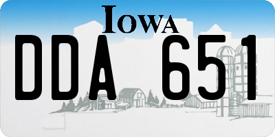 IA license plate DDA651