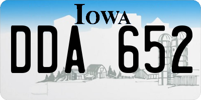 IA license plate DDA652