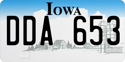 IA license plate DDA653