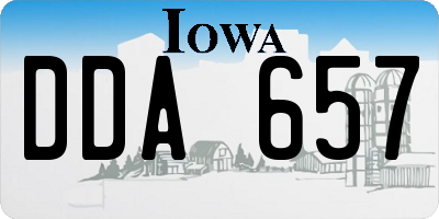IA license plate DDA657