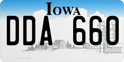 IA license plate DDA660