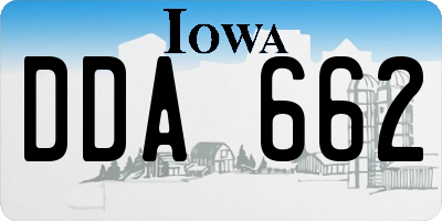 IA license plate DDA662