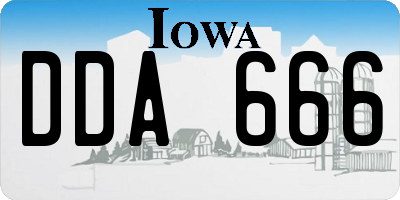 IA license plate DDA666