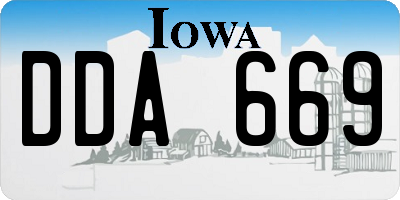 IA license plate DDA669