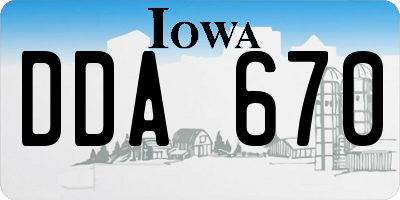 IA license plate DDA670