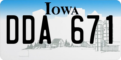 IA license plate DDA671